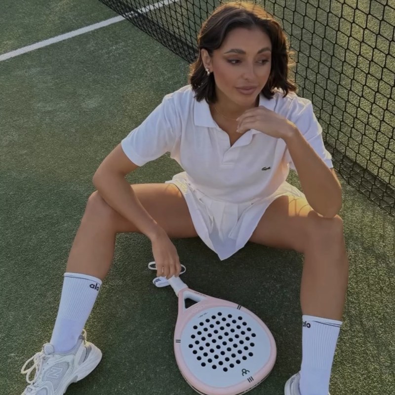 COCO Racquet Crew player on court with a COCO padel racket