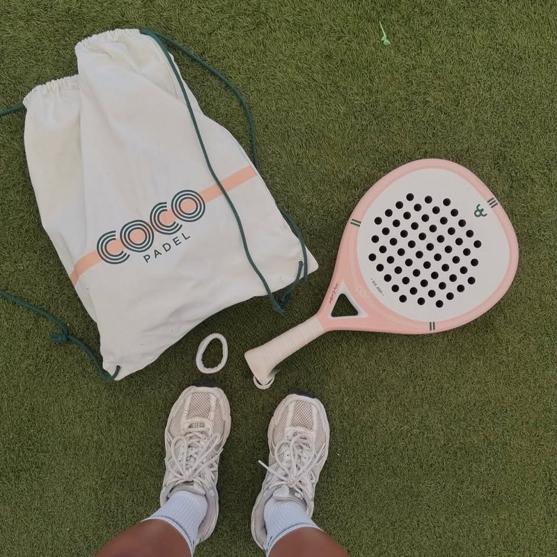 COCO Racquet Crew player on court with a COCO padel racket